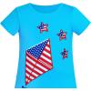 Sunny Fashion Girls Casual Dress Cotton Short Sleeve Swan Embroidered Size 2-6(American Flag)