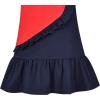 Sunny Fashion Girls Casual Dress Cotton Short Sleeve Swan Embroidered Size 2-6(Blue Heart)