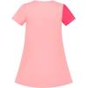 Sunny Fashion Girls Casual Dress Cotton Short Sleeve Swan Embroidered Size 2-6(Coral)