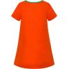 Sunny Fashion Girls Casual Dress Cotton Short Sleeve Swan Embroidered Size 2-6(Orange)