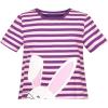 Sunny Fashion Girls Casual Dress Cotton Short Sleeve Swan Embroidered Size 2-6(Purple)