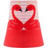 Sunny Fashion Girls Casual Dress Cotton Short Sleeve Swan Embroidered Size 2-6(Red Swan)