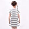 Sunny Fashion Girls Casual Dress Cotton Short Sleeve Swan Embroidered Size 2-6(White)