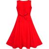 Sunny Fashion Girls Dress 2-in-1 Red Lace Chiffon Bridesmaid Wedding Party