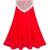 Sunny Fashion Girls Dress 2-in-1 Red Lace Chiffon Bridesmaid Wedding Party