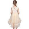 Sunny Fashion Girls Dress A-line Cute Handbag White Princess Size 5-10(Beige)