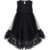 Sunny Fashion Girls Dress A-line Cute Handbag White Princess Size 5-10(Black)
