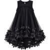 Sunny Fashion Girls Dress A-line Cute Handbag White Princess Size 5-10(Black)