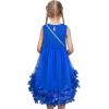 Sunny Fashion Girls Dress A-line Cute Handbag White Princess Size 5-10(Blue)