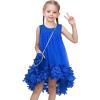 Sunny Fashion Girls Dress A-line Cute Handbag White Princess Size 5-10(Blue)