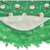 Sunny Fashion Girls Dress A-line Cute Handbag White Princess Size 5-10(Green Santa)