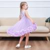Sunny Fashion Girls Dress A-line Cute Handbag White Princess Size 5-10(Purple)