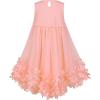 Sunny Fashion Girls Dress A-line Cute Handbag White Princess Size 5-10(Salmon Pink)