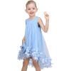Sunny Fashion Girls Dress A-line Cute Handbag White Princess Size 5-10(Sky Blue Bag)
