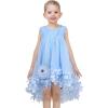 Sunny Fashion Girls Dress A-line Cute Handbag White Princess Size 5-10(Sky Blue Bag)
