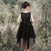 Sunny Fashion Girls Dress Black Hi-Low Magic Wand Princess Crown Dress Up(Black Set)