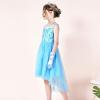Sunny Fashion Girls Dress Black Hi-Low Magic Wand Princess Crown Dress Up(Blue Snowflake Set)