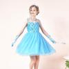 Sunny Fashion Girls Dress Black Hi-Low Magic Wand Princess Crown Dress Up(Blue Snowflake Set)