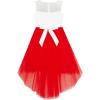 Sunny Fashion Girls Dress Black Hi-Low Magic Wand Princess Crown Dress Up(Red Set)