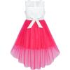 Sunny Fashion Girls Dress Black Hi-Low Magic Wand Princess Crown Dress Up(Watermelon Red Set)