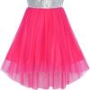 Sunny Fashion Girls Dress Black Hi-Low Magic Wand Princess Crown Dress Up(Watermelon Red Set)