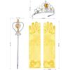Sunny Fashion Girls Dress Black Hi-Low Magic Wand Princess Crown Dress Up(Yellow Set)