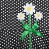 Sunny Fashion Girls Dress Blue Flower Print(Black Polka Dot)