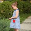 Sunny Fashion Girls Dress Blue Flower Print(Blue Apple)