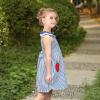 Sunny Fashion Girls Dress Blue Flower Print(Blue Apple)