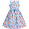 Sunny Fashion Girls Dress Blue Flower Print(Blue Lemon)