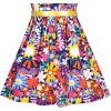 Sunny Fashion Girls Dress Blue Flower Print(Orange)