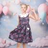 Sunny Fashion Girls Dress Blue Flower Print(Pink Strawberry)