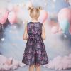 Sunny Fashion Girls Dress Blue Flower Print(Pink Strawberry)