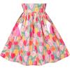 Sunny Fashion Girls Dress Blue Flower Print(Pink Tulip)