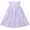 Sunny Fashion Girls Dress Blue Flower Print(Purple Daisy)