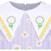 Sunny Fashion Girls Dress Blue Flower Print(Purple Daisy)