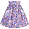 Sunny Fashion Girls Dress Blue Flower Print(Purple Flower)