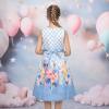 Sunny Fashion Girls Dress Blue Flower Print(Sky Blue)
