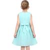 Sunny Fashion Girls Dress Blue Flower Print(Turquoise Blue)