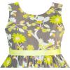 Sunny Fashion Girls Dress Blue Flower Print(Yellow)