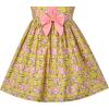 Sunny Fashion Girls Dress Blue Flower Print(Yellow Flower)