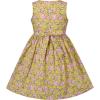 Sunny Fashion Girls Dress Blue Flower Print(Yellow Flower)