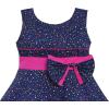 Sunny Fashion Girls Dress Bow Tie Heart Print Sleeveless Blue