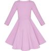 Sunny Fashion Girls Dress Butterfly Long Sleeve Casual Knit Cotton Dress(Purple)