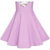 Sunny Fashion Girls Dress Butterfly Long Sleeve Casual Knit Cotton Dress(Purple)