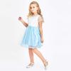 Sunny Fashion Girls Dress Cape Cloak Dress Purple Wedding Size 5-12(Blue)