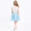 Sunny Fashion Girls Dress Cape Cloak Dress Purple Wedding Size 5-12(Blue)