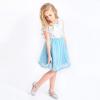 Sunny Fashion Girls Dress Cape Cloak Dress Purple Wedding Size 5-12(Blue)