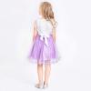 Sunny Fashion Girls Dress Cape Cloak Dress Purple Wedding Size 5-12(Purple)