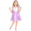 Sunny Fashion Girls Dress Cape Cloak Dress Purple Wedding Size 5-12(Purple)